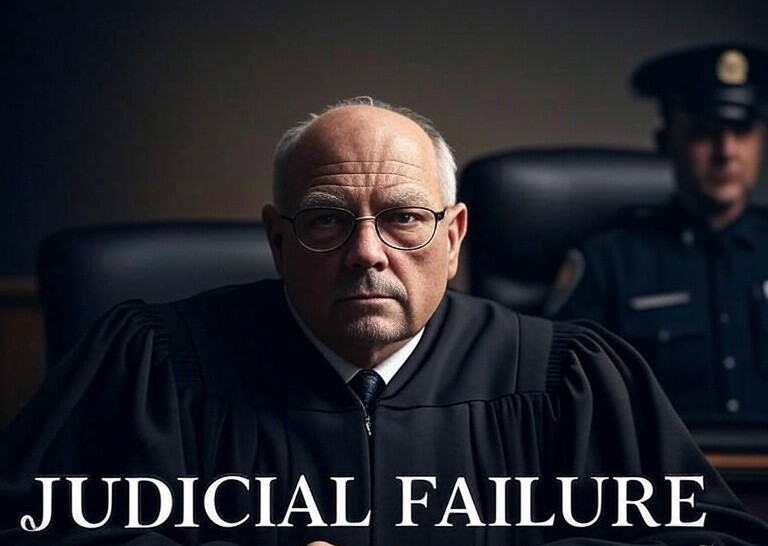 Judge on bench
